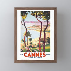 1938 France Cannes Cote D'Azur Travel Poster Mini Art Print