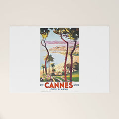 1938 France Cannes Cote D'Azur Travel Poster Welcome Mat