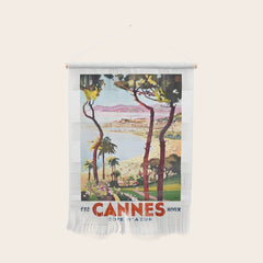 1938 France Cannes Cote D'Azur Travel Poster Wall Hanging