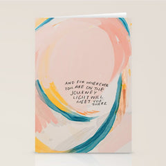 "And For Wherever You Are On The Journey Light Will Meet You There." Stationery Card
