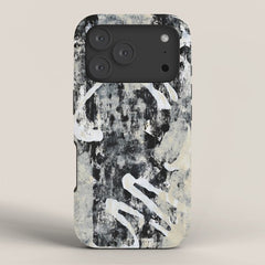 003: a vibrant abstract design in black and white by Alyssa Hamilton Art iPhone Case