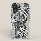 003: a vibrant abstract design in black and white by Alyssa Hamilton Art iPhone Case