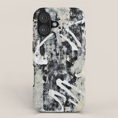 003: a vibrant abstract design in black and white by Alyssa Hamilton Art iPhone Case