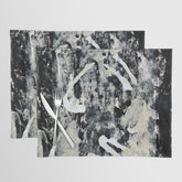 003: a vibrant abstract design in black and white by Alyssa Hamilton Art Placemat