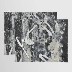 003: a vibrant abstract design in black and white by Alyssa Hamilton Art Placemat