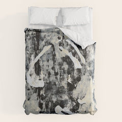 003: a vibrant abstract design in black and white by Alyssa Hamilton Art Comforter