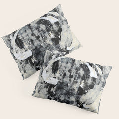 003: a vibrant abstract design in black and white by Alyssa Hamilton Art Pillow Sham
