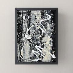 003: a vibrant abstract design in black and white by Alyssa Hamilton Art Mini Art Print