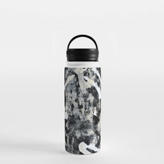 003: a vibrant abstract design in black and white by Alyssa Hamilton Art Water Bottle