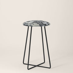 003: a vibrant abstract design in black and white by Alyssa Hamilton Art Stool