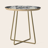 003: a vibrant abstract design in black and white by Alyssa Hamilton Art Side Table