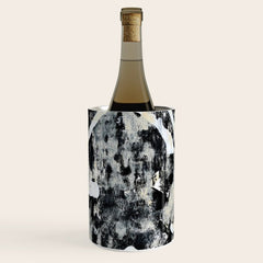 003: a vibrant abstract design in black and white by Alyssa Hamilton Art Wine Chiller