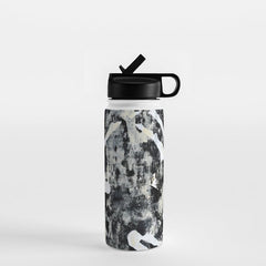 003: a vibrant abstract design in black and white by Alyssa Hamilton Art Water Bottle