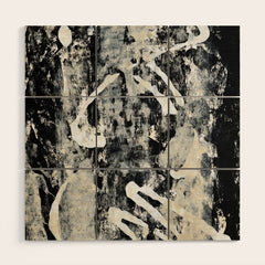 003: a vibrant abstract design in black and white by Alyssa Hamilton Art Wood Wall Art