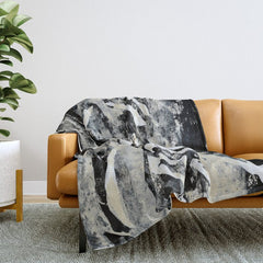 003: a vibrant abstract design in black and white by Alyssa Hamilton Art Throw Blanket