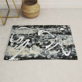 003: a vibrant abstract design in black and white by Alyssa Hamilton Art Rug