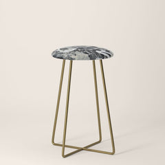 003: a vibrant abstract design in black and white by Alyssa Hamilton Art Stool