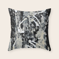 003: a vibrant abstract design in black and white by Alyssa Hamilton Art Throw Pillow