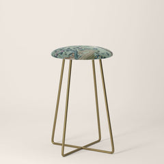 18th Century Antique Mint Chinoiserie Bird Garden Fresco 1740 Stool