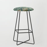 18th Century Antique Mint Chinoiserie Bird Garden Fresco 1740 Stool