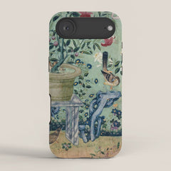 18th Century Antique Mint Chinoiserie Bird Garden Fresco 1740 iPhone Case