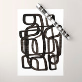 Writing On The Wall' Mid Century Modern Fun Abstract Shapes Wrapping Paper