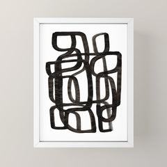 Writing On The Wall' Mid Century Modern Fun Abstract Shapes Mini Art Print