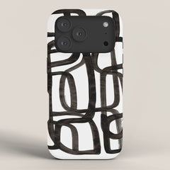 Writing On The Wall' Mid Century Modern Fun Abstract Shapes iPhone Case