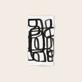 Writing On The Wall' Mid Century Modern Fun Abstract Shapes Bath Towel