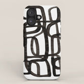 Writing On The Wall' Mid Century Modern Fun Abstract Shapes iPhone Case