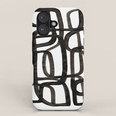 Writing On The Wall' Mid Century Modern Fun Abstract Shapes iPhone Case