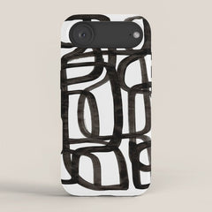 Writing On The Wall' Mid Century Modern Fun Abstract Shapes iPhone Case