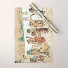 Carol Singing Cats' Funny Vintage Christmas Louis Wain Wrapping Paper