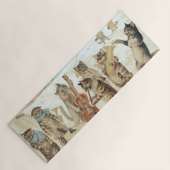 Carol Singing Cats' Funny Vintage Christmas Louis Wain Yoga Mat
