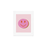 70s retro pink smiles pattern Art Print