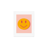 70s retro yellow smile face illustration Art Print