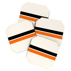 2 Stripes Black Orange Coaster
