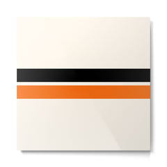 2 Stripes Black Orange Metal Print