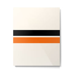 2 Stripes Black Orange Metal Print
