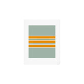 70s Style Mint Orange White Retro Stripes Pomona Art Print