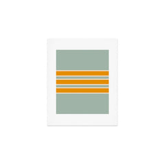 70s Style Mint Orange White Retro Stripes Pomona Art Print