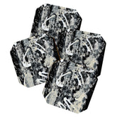 003: a vibrant abstract design in black and white by Alyssa Hamilton Art Coaster