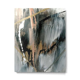 01025: a neutral abstract in gold, black, and white Metal Print