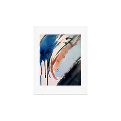 708 - a minimal mixed media abstract piece in blues, pinks, and white Art Print