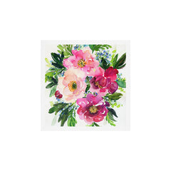 5 pink peonies in watercolor Art Print
