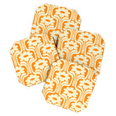 70s Orange Flower Pattern Coaster
