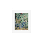 18th Century Antique Mint Chinoiserie Bird Garden Fresco 1740 Art Print