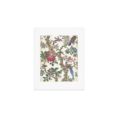 18th Century Chinoiserie Magpie Ivory Peony Garden Art Print
