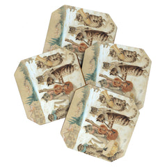 Carol Singing Cats' Funny Vintage Christmas Louis Wain Coaster