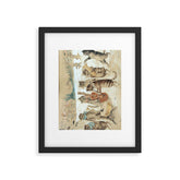 Carol Singing Cats' Funny Vintage Christmas Louis Wain Framed Art Print